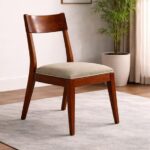 Charvi Krafts Solid Sheesham Wood Dining Chairs Set of 2 with Cushion Seat | Wooden Dining Chair for Living Room, Dining Room & Kitchen | Premium Brown Finish